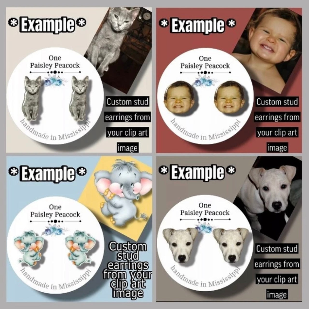 Custom Stud Post Earrings-from your photo