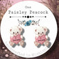 Valentines Day teddy Bear post earrings