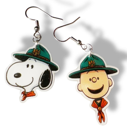 Dangle Earrings-scout snoopy Charlie