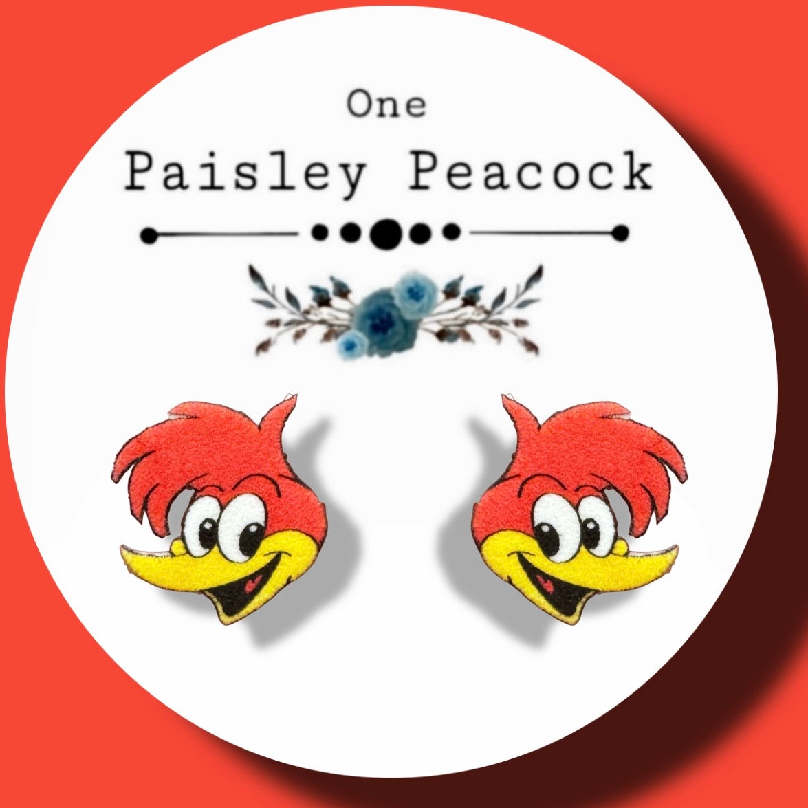 Woody woodpecker stud earrings