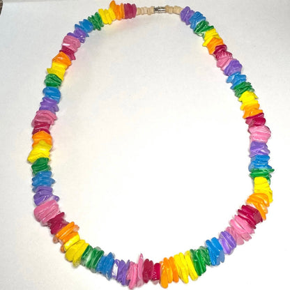 18 inch Puka Shell Necklace rainbow