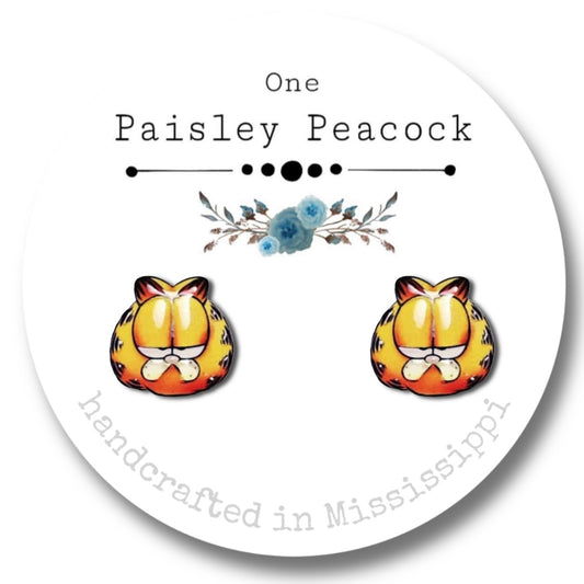 Garfield Cat Stud Earrings-cartoon