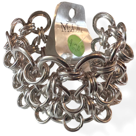 Boutique, statement piece-Chunky wide chain cuff bracelet BR-001