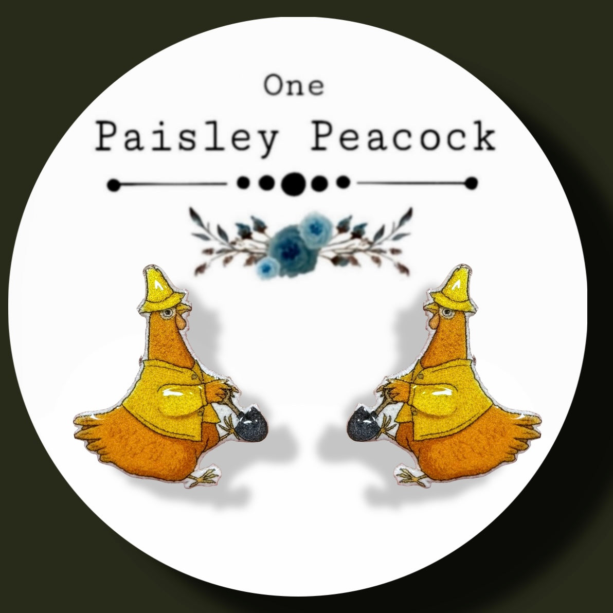 Little Red Hen inspired stud earrings