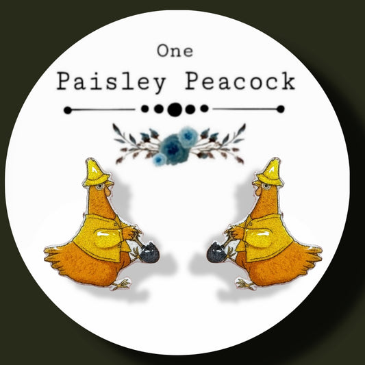 Little Red Hen inspired stud earrings