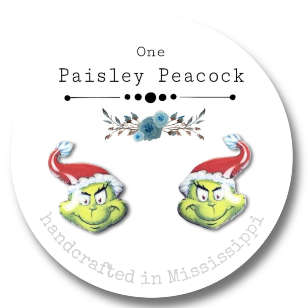 Grinch cartoon stud earrings
