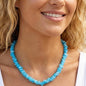 18 inch Puka Shell Necklace turquoise blue
