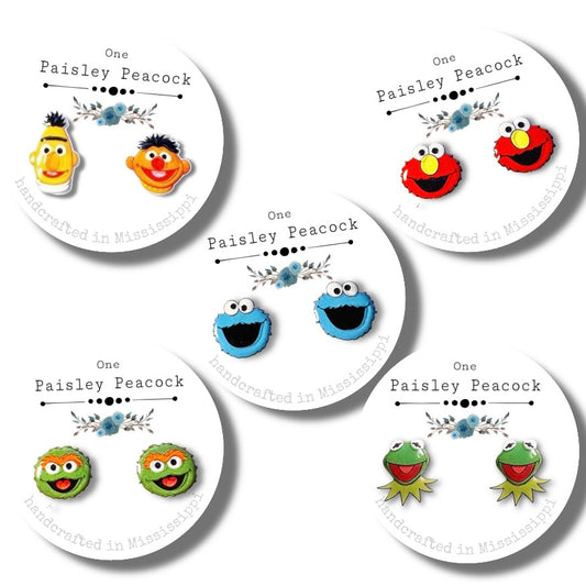 Muppet Babies Sesame Street stud earrings