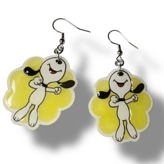 Dangle Earrings-yellow snoopy