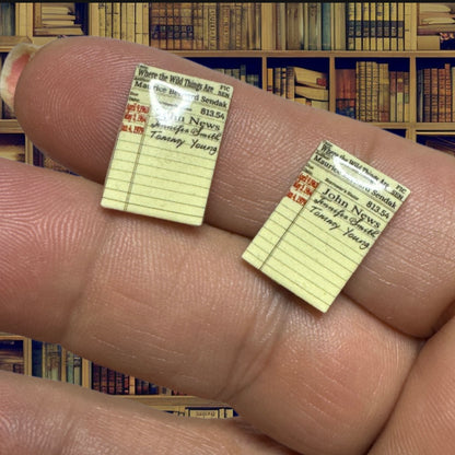Stud Earrings-library card