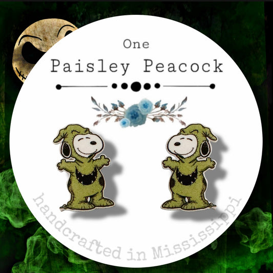 Stud earrings-Snoopy Oogie Boogie costume