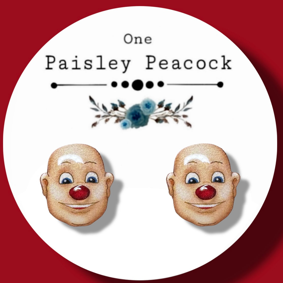 Wooly Willy inspired stud earrings handmade vintage game