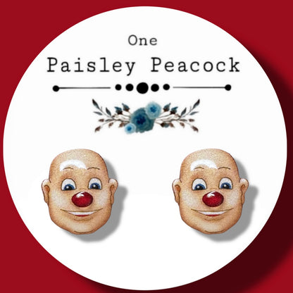 Wooly Willy inspired stud earrings handmade vintage game