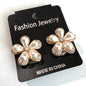 Clip on- pearls and rhinestones
