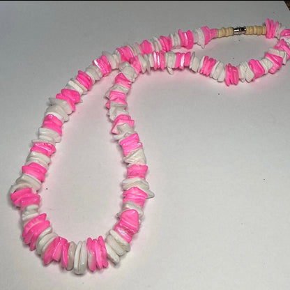 18 inch Puka Shell Necklace pink