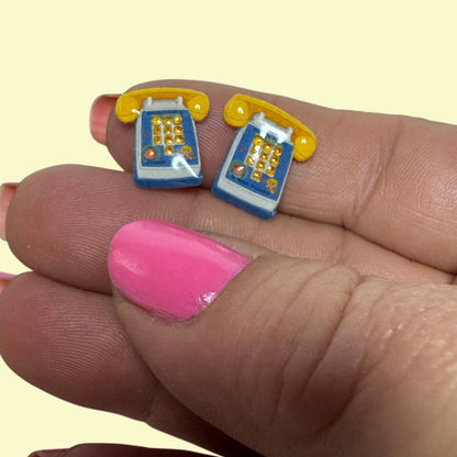 Toy Play Phone handmade stud Earrings Retro