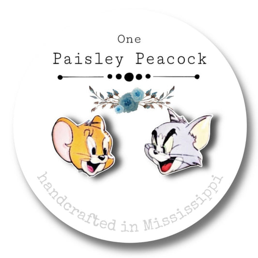 Stud Earrings-Tom Jerry