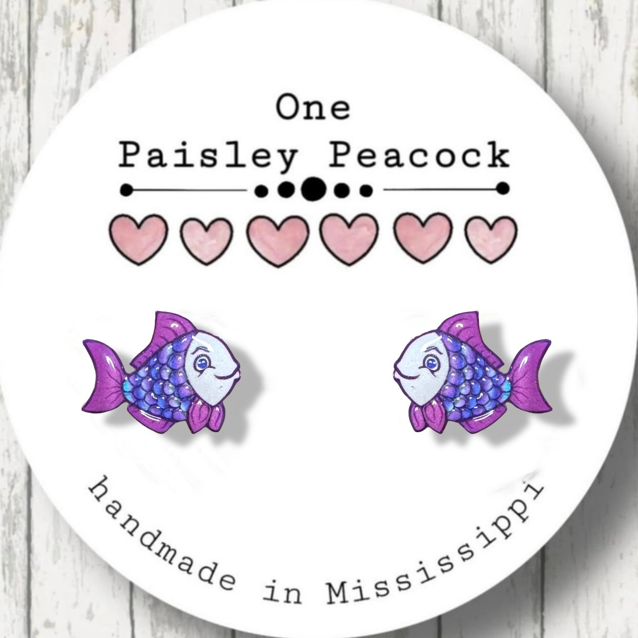 Rainbow Fish inspired stud earrings