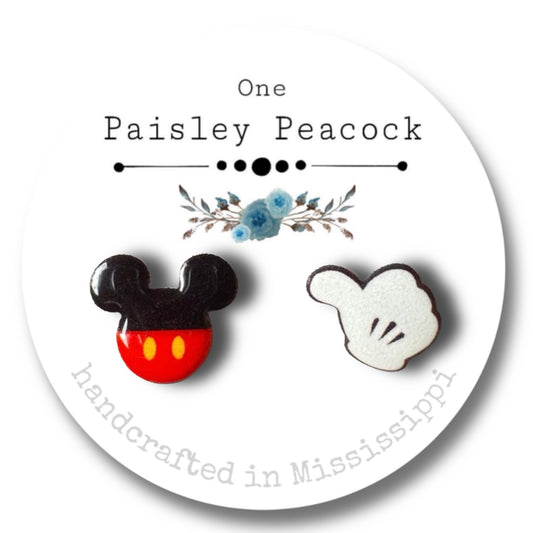 Stud Earrings-Mickey glove