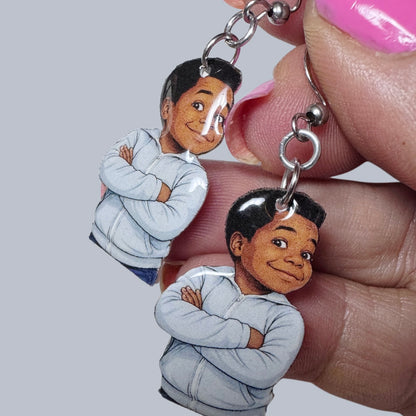 Arnold dangle earrings Gary Coleman inspired