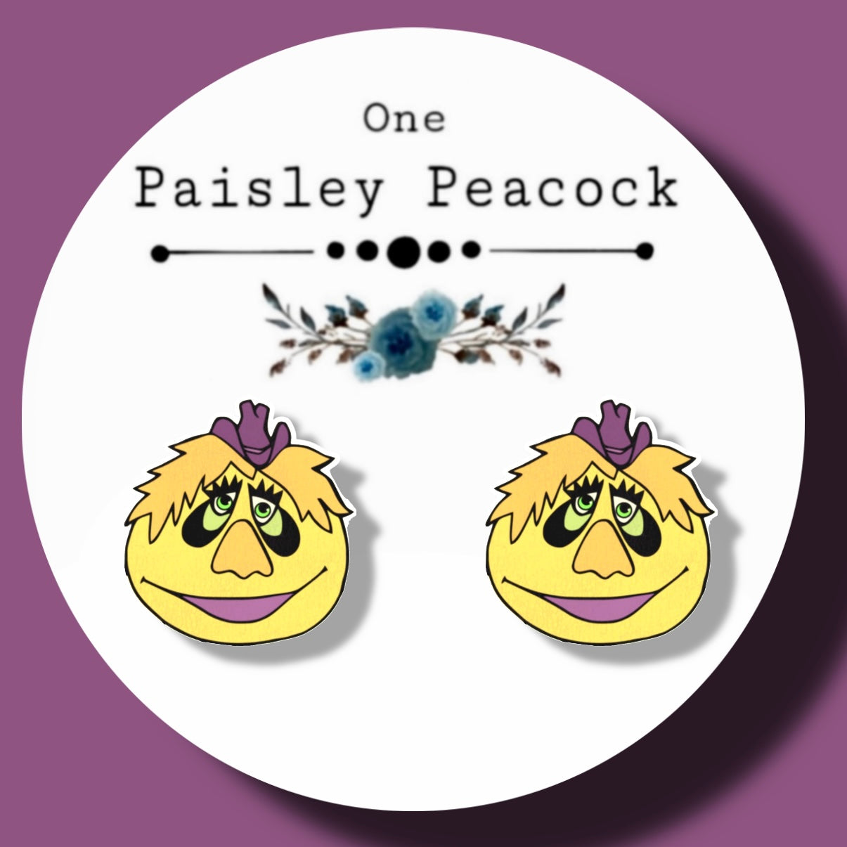 Puffnstuff inspired handmade stud earrings