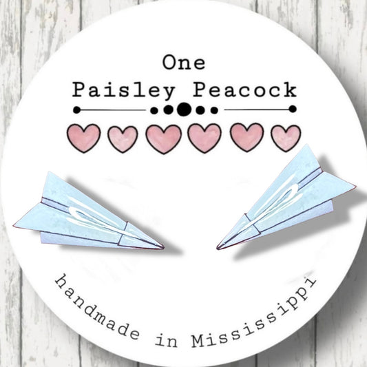 Paper Airplane stud earrings