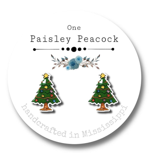 Stud earrings-Christmas tree