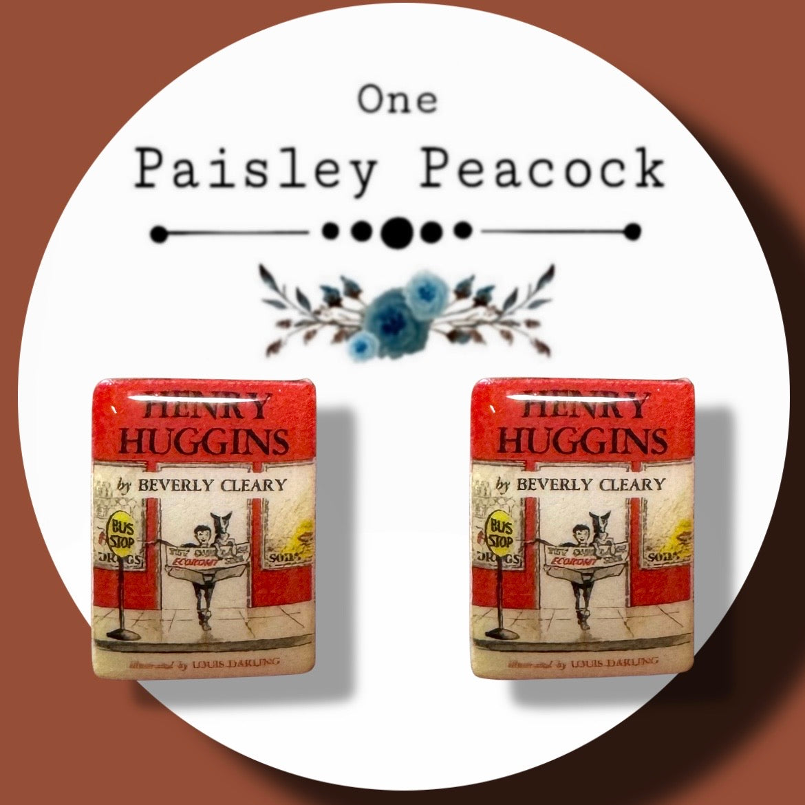 Henry Huggins book stud earrings
