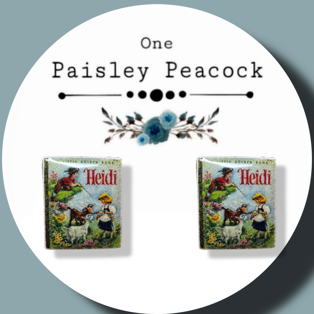Little Gilden Books inspired stud earrings Heidi