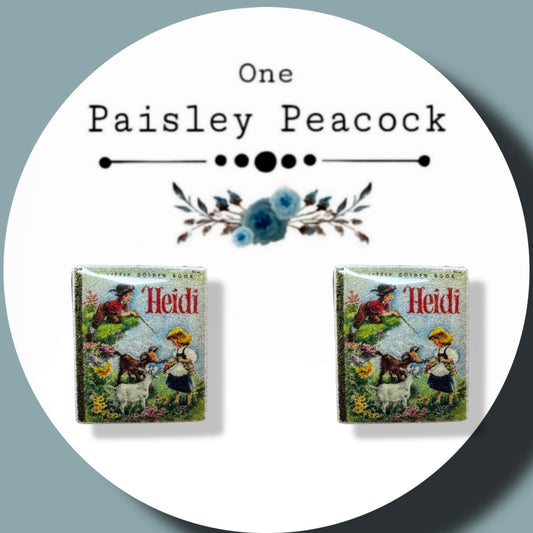Little Gilden Books inspired stud earrings Heidi