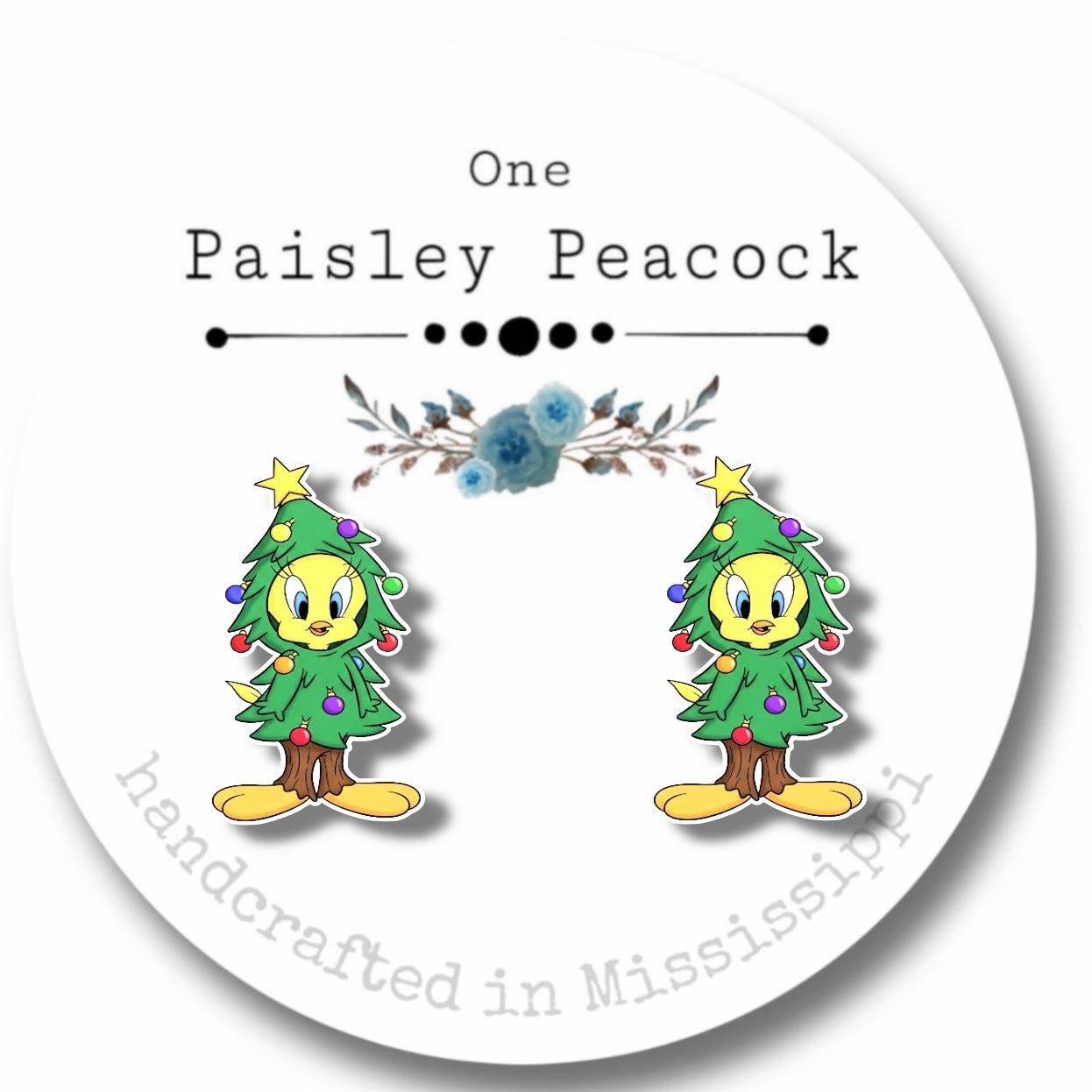 Stud earrings- Tweety Bird costume Christmas Tree
