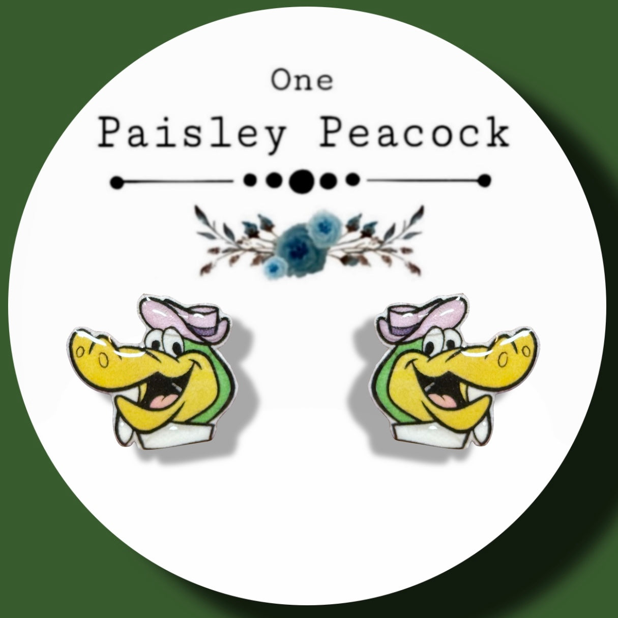 Wally Gator inspired handmade stud earrings
