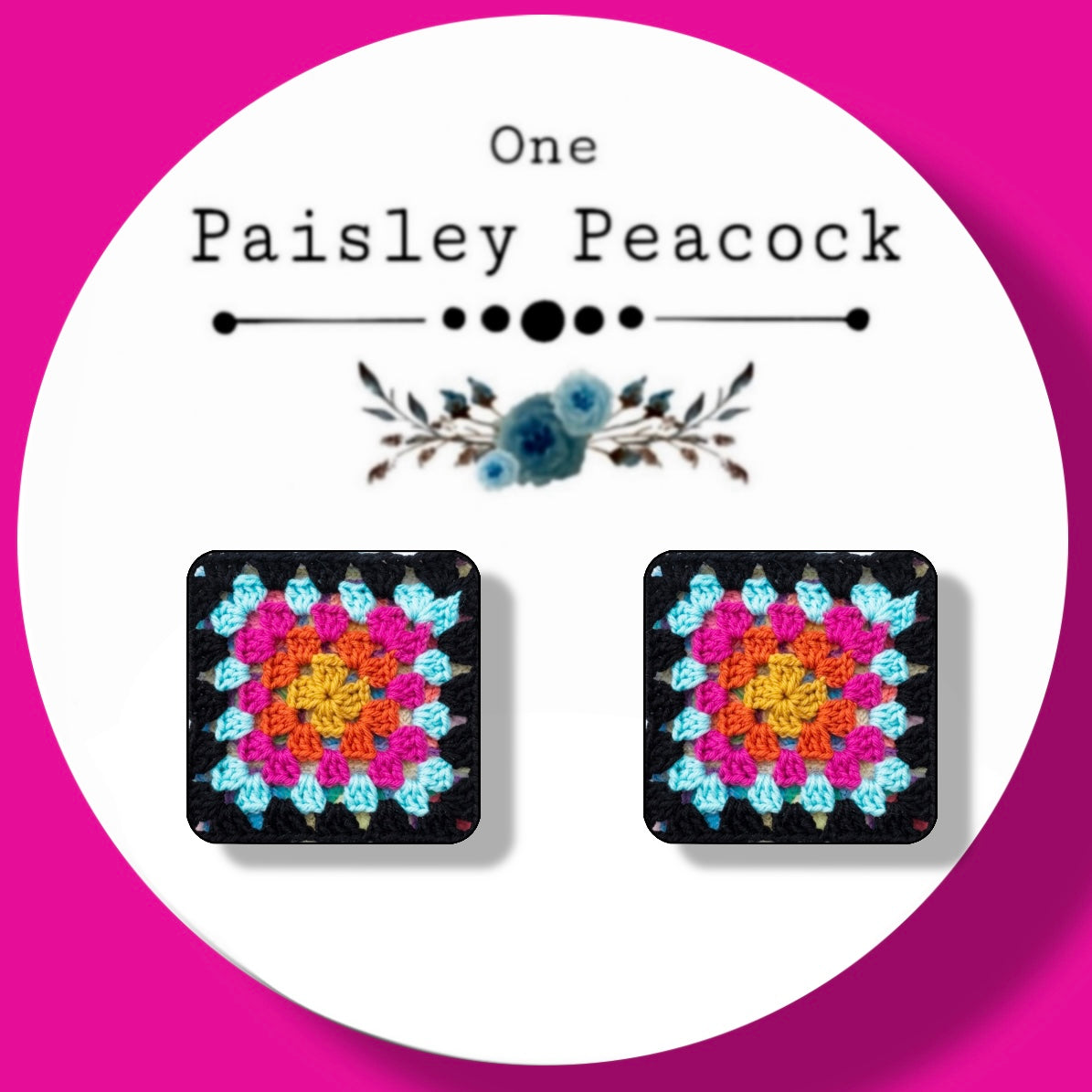 Granny Square stud earrings