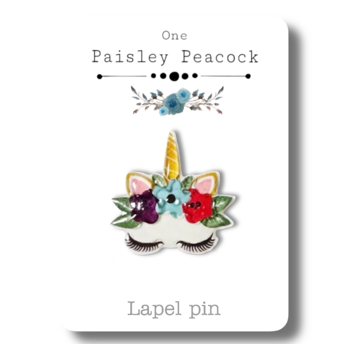 Cartoon stud earrings-floral unicorn