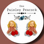 Toy lap Sitter Doll stud earrings handmade vintage inspired blonde hair
