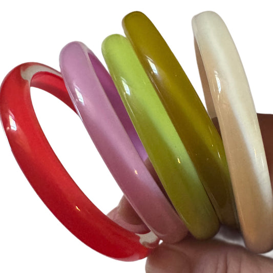 Hard Acrylic solid bangle bracelets