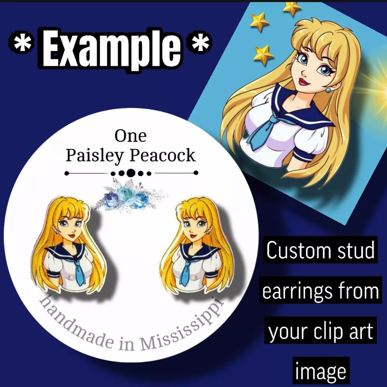 Custom Stud Post Earrings-from your photo