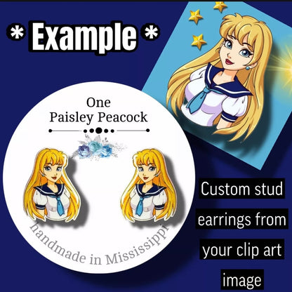 Custom Stud Post Earrings-from your photo