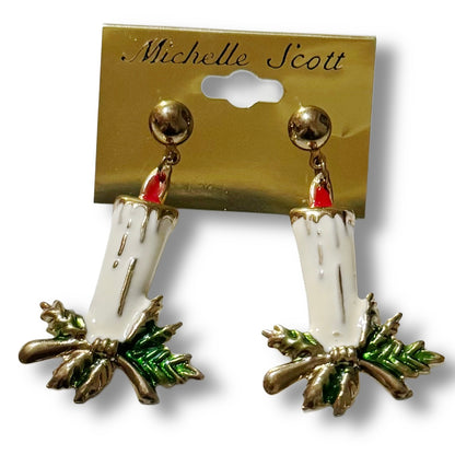 Christmas stud post dangle earrings