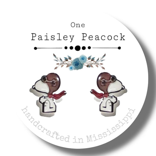 Stud Earrings-snoopy Ace