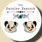 Panda stud earrings retro