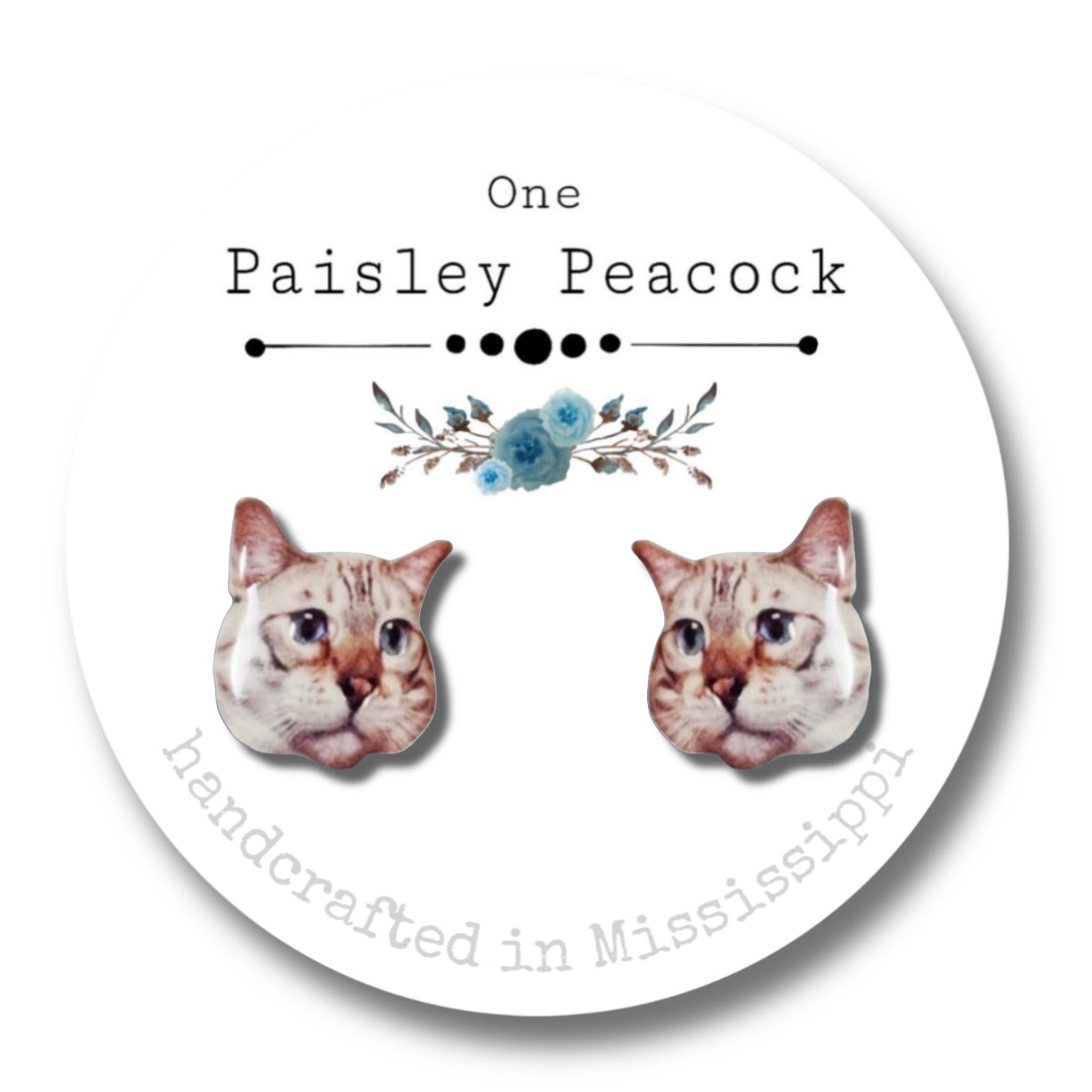 Cat Stud Earrings-Tom Cat
