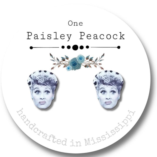Retro stud earrings-Lucy Ball