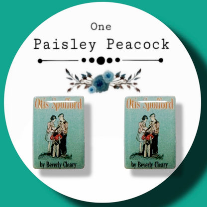 Otis Spofford inspired book stud earrings