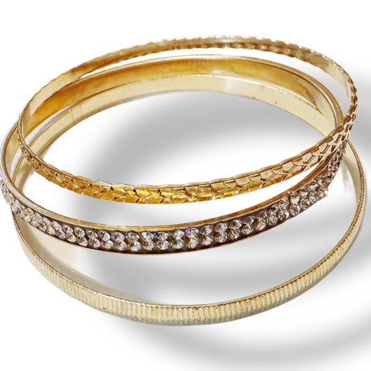 Gold Tone Bangle 3 piece set