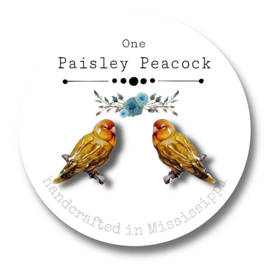 Bird earrings-orange