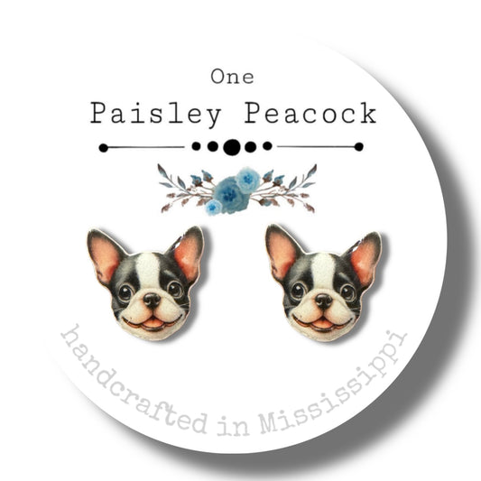 Dog Stud Earrings-French bulldog