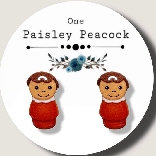 Toy Girl stud earrings handmade Little People Inspired