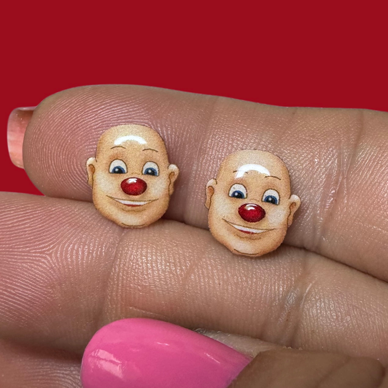 Wooly Willy inspired stud earrings handmade vintage game