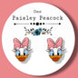 Daisy Duck inspired handmade stud earrings